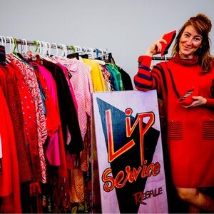 True Vintage - Red Turtleneck Dress - Tokyo Japan